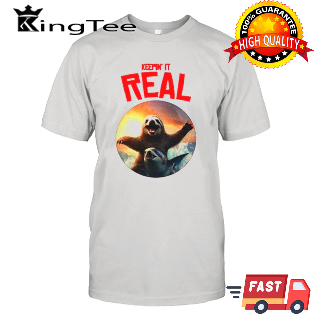 Sloth riding shark keepin’ it real shirt