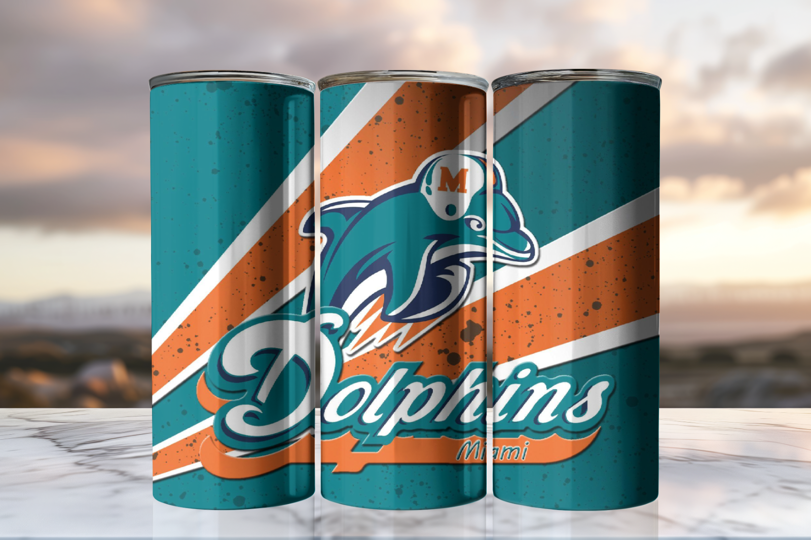 Tumbler Skinny 20oz With Lid - Miami Dolphins - Nfl - Football