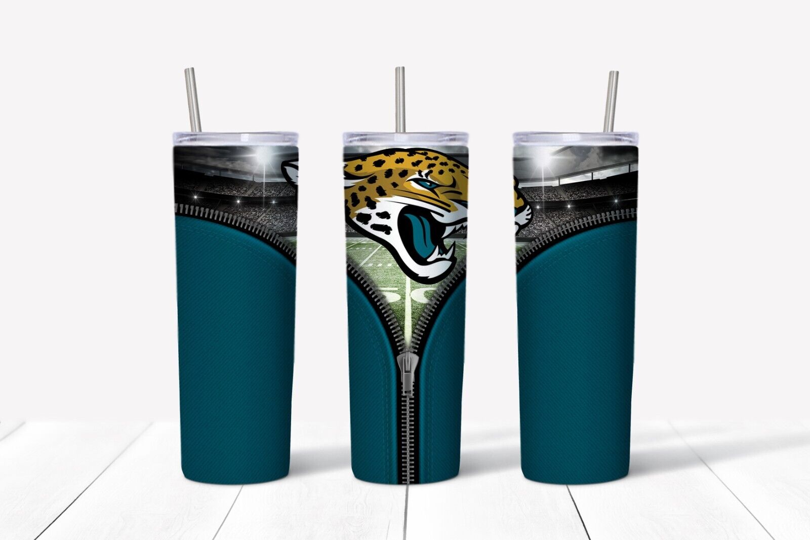 Tumbler Skinny 20oz With Lid - Zipper Jacksonville Jaquars - Nfl