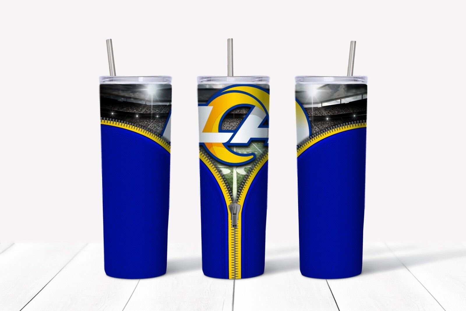 Tumbler Skinny 20oz With Lid -zipper Los Angeles Rams - Nfl