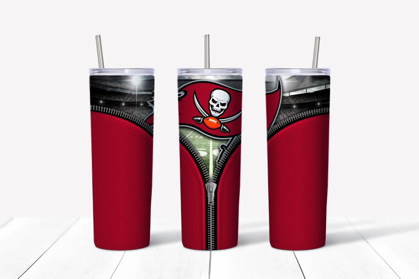 Tumbler Skinny 20oz With Lid -zipper Tamba Bay Buccaneers - Nfl