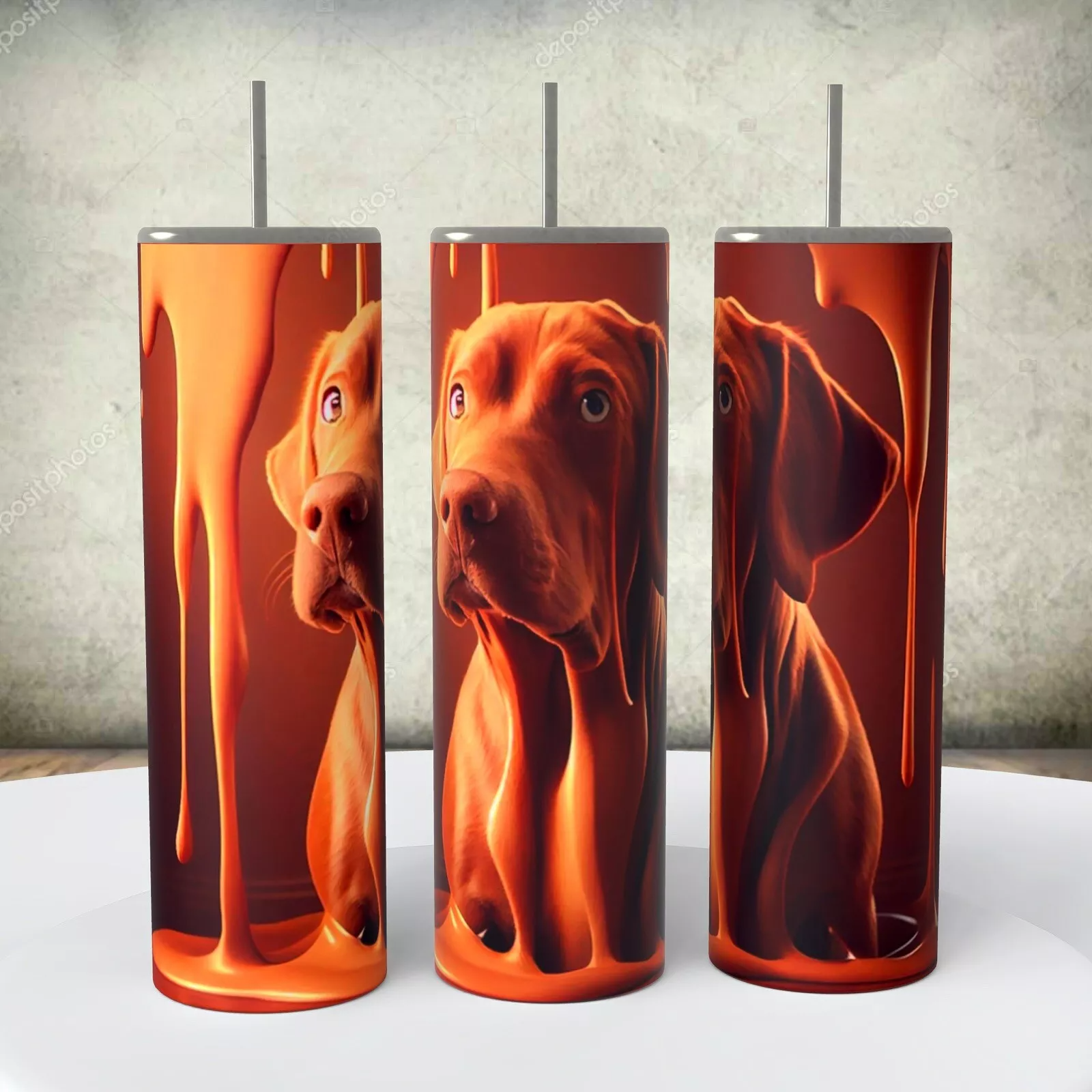 Chocolate Labrador Brown Dripping Dog On A 20 Ounce Tumbler Insulated Coffee