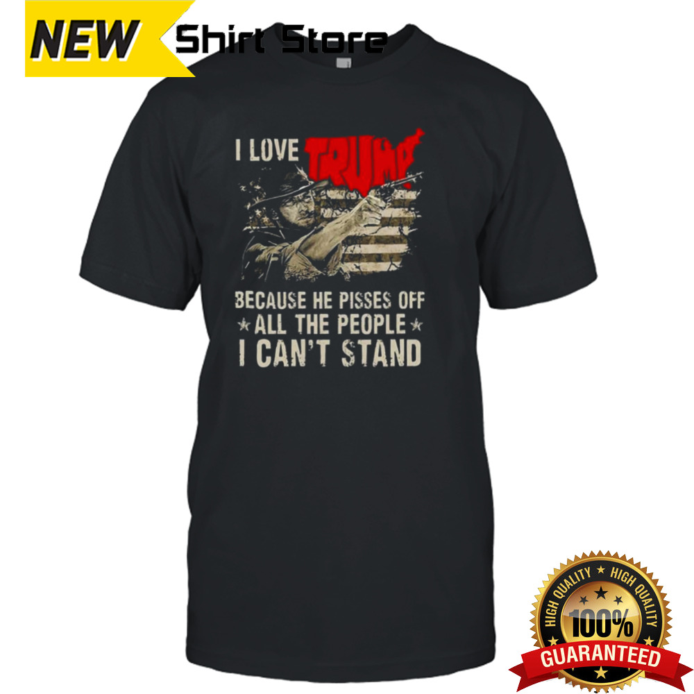 Clint Eastwood I Love Trump Because He Pisses Off All The People I Can’t Stand Flag T-shirt