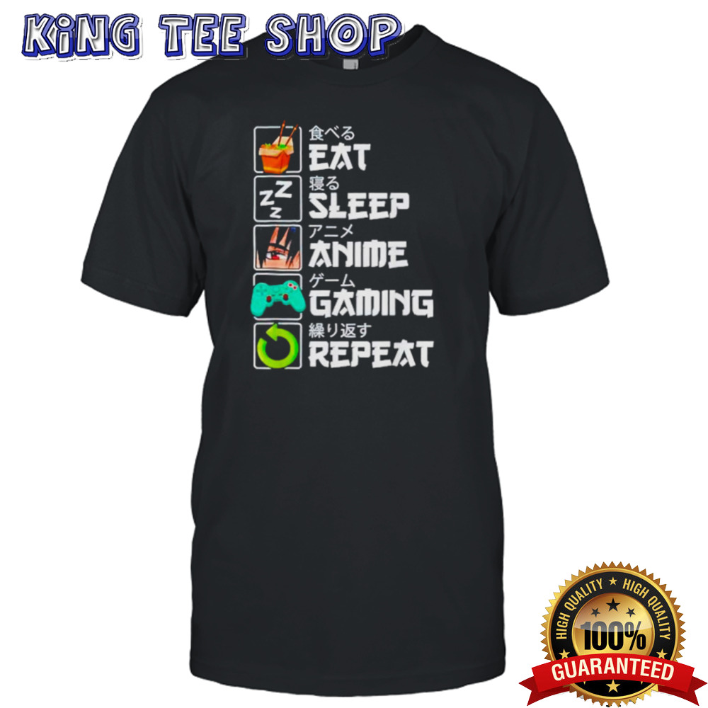 Eat sleep anime gaming repeat shirt