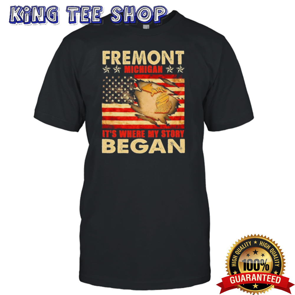 Fremont Michigan Usa Flag shirt