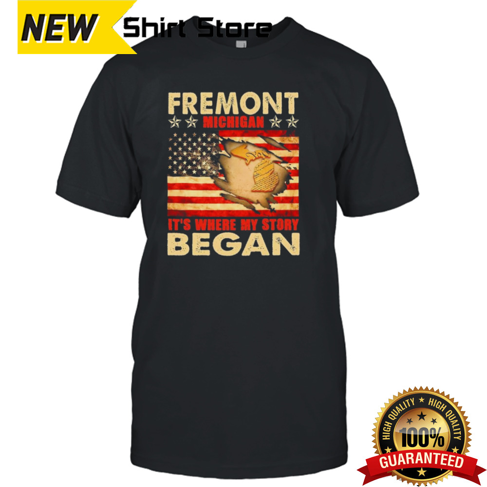 Fremont Michigan Usa Flag shirt