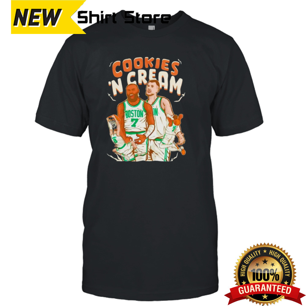 Jaylen Brown and Kristaps Porzingis Cookies ‘n Cream Boston Celtics shirt