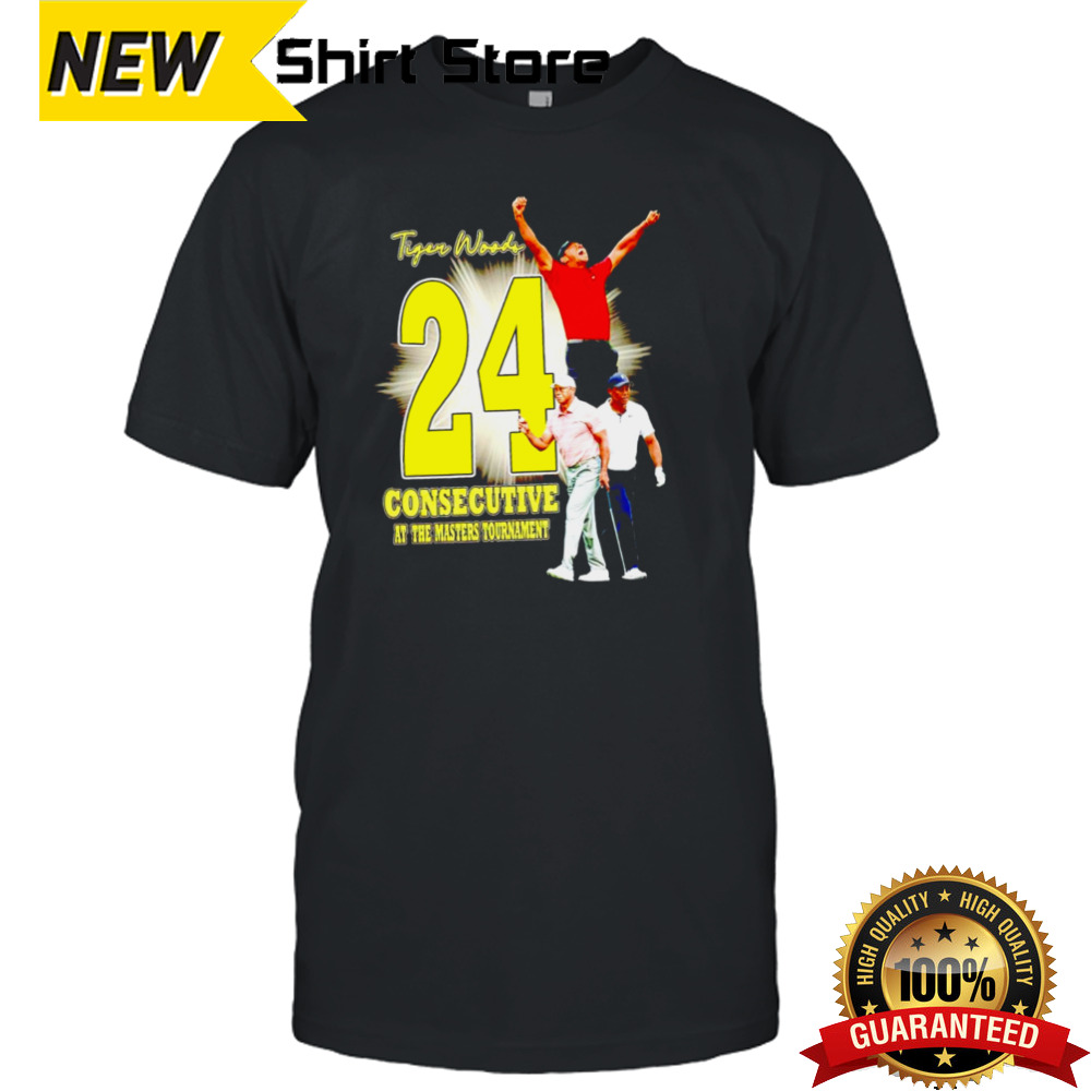 Tiger Woods consecutive at the masters tournament shirt