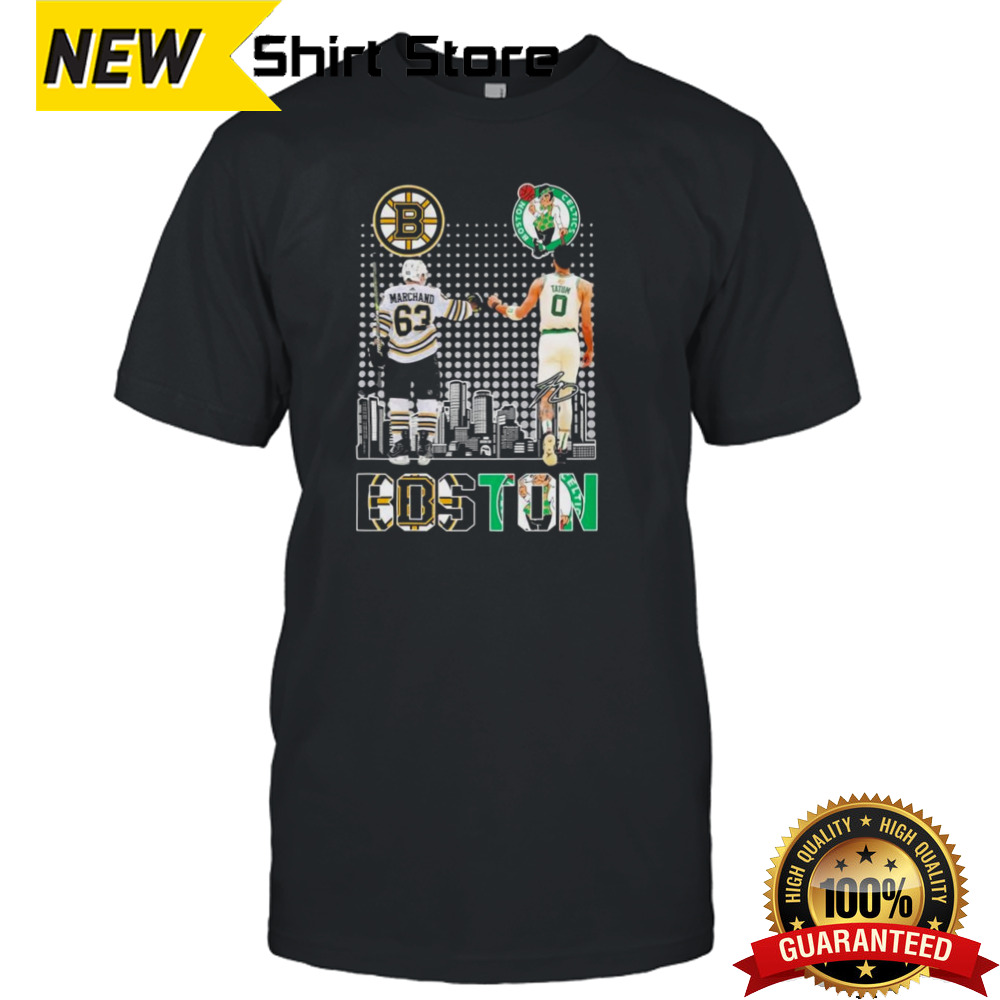 Boston Sports Teams Brad Marchand And Jayson Tatum 2024 Signatures Shirt