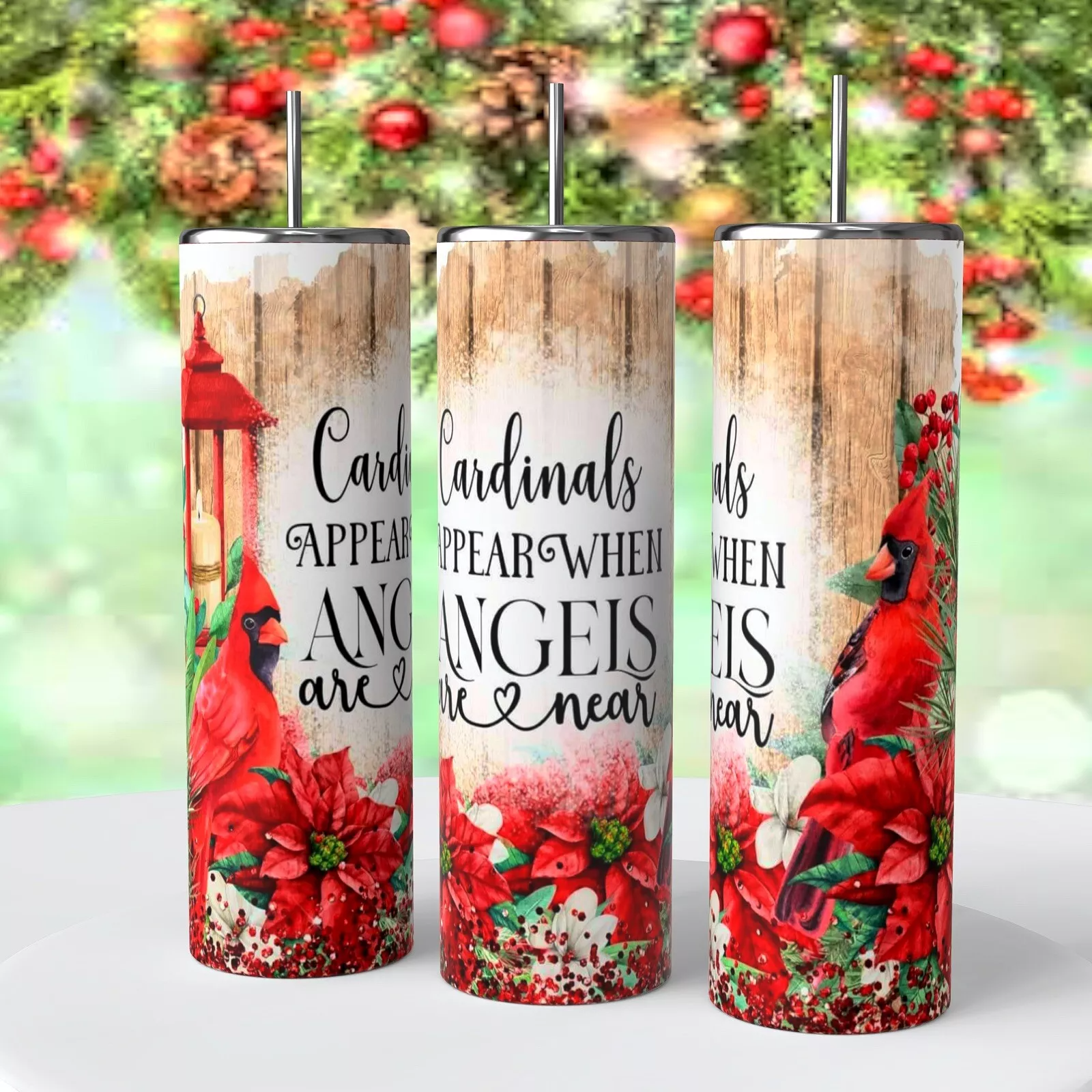 Cardinals Appear When Angels Are Near On 20 Oz Tumbler Insulated Coffee Cup