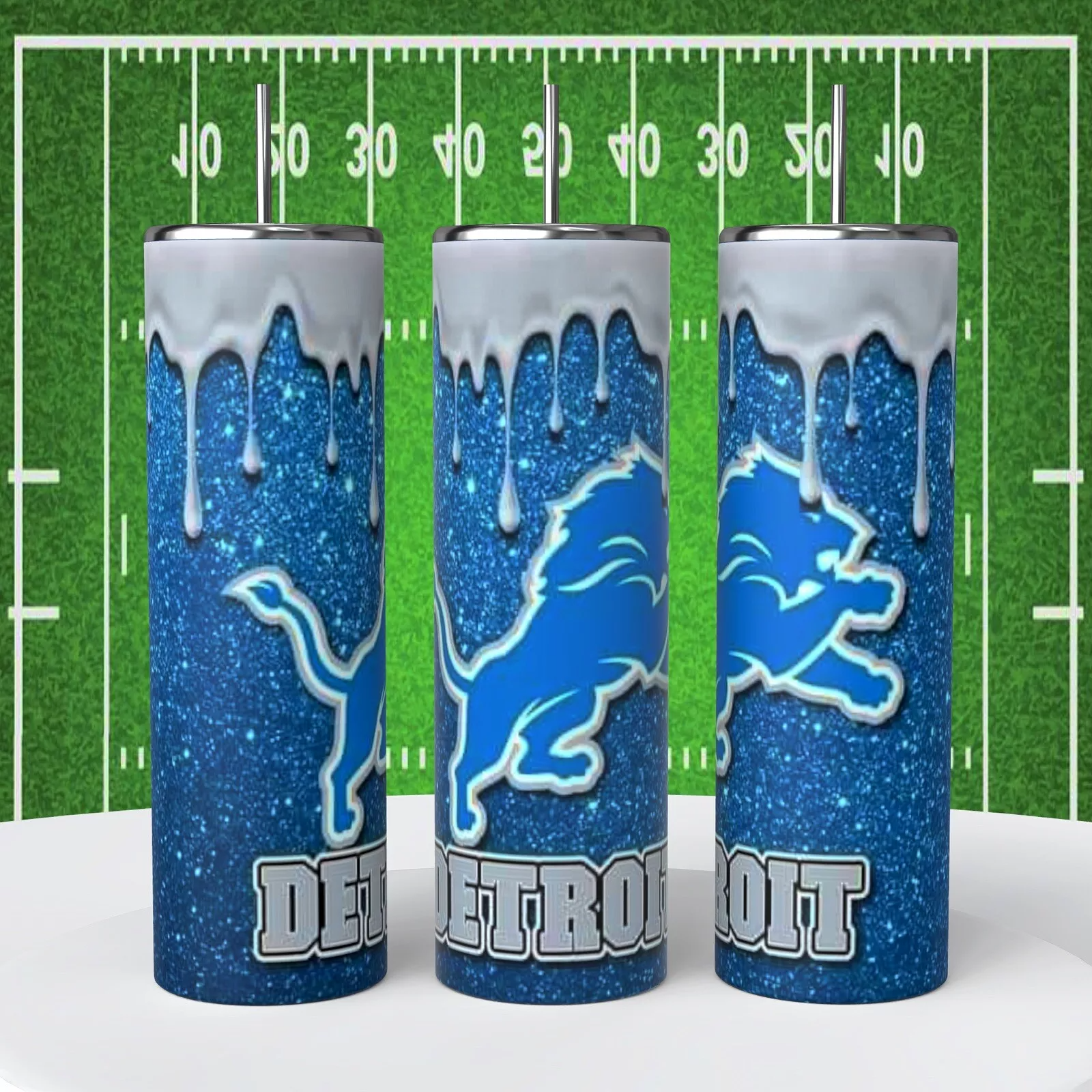 Detroit Lions 20 Oz Tumbler Coffee Cup Sublimated Gift