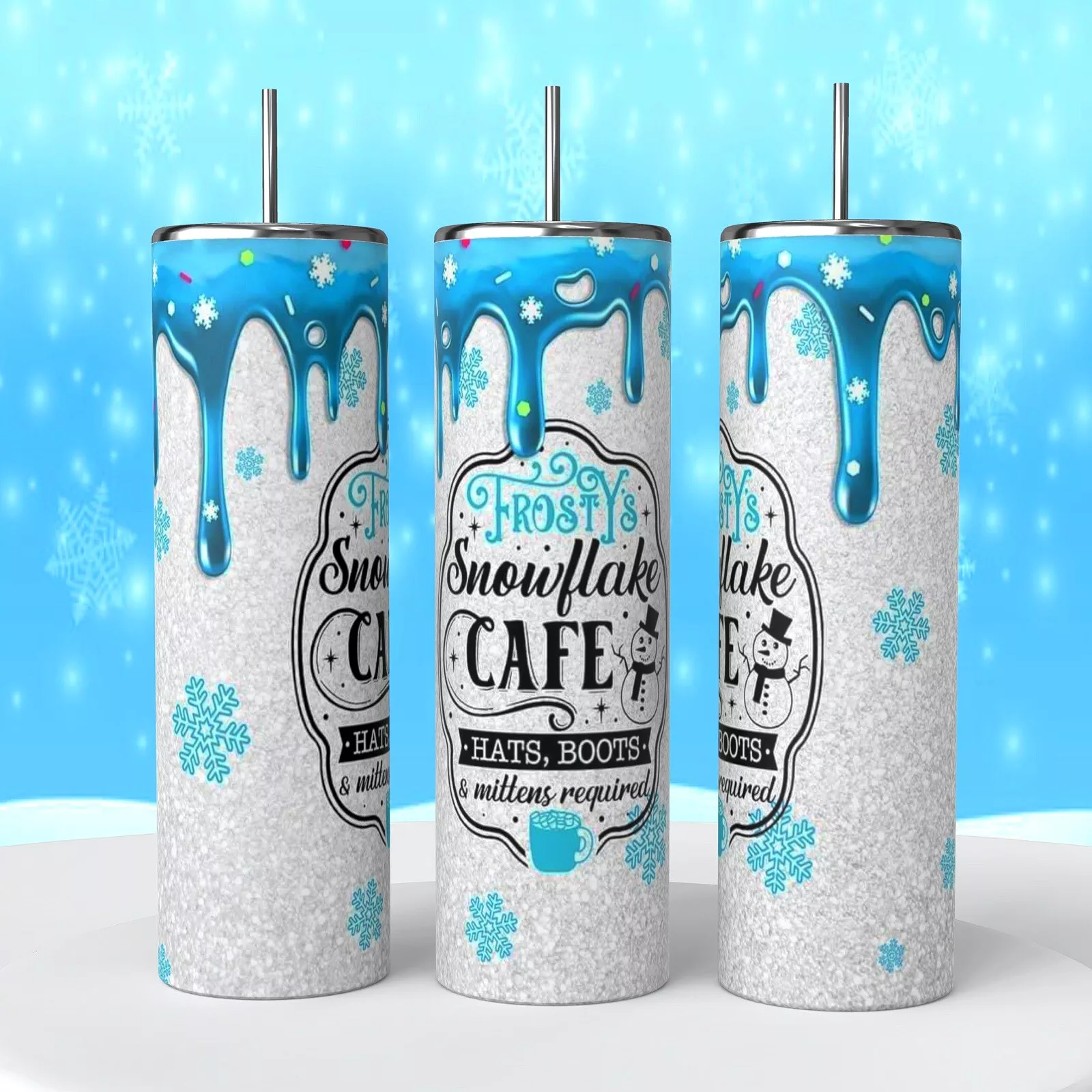 Frosty’s Snowflake Cafe On 20 Oz Tumbler Insulated Coffee Cup