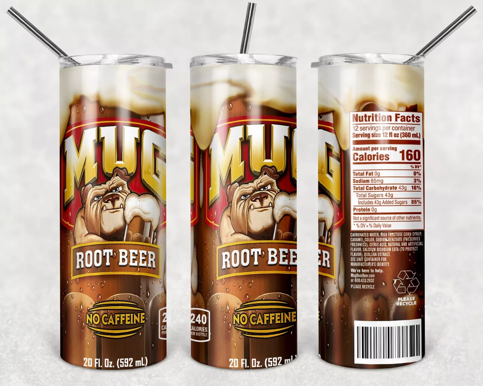 Mug Root Beer Soda Pop Soft Drink On A 20 Ounce Tumbler Insulated Coffee Cup