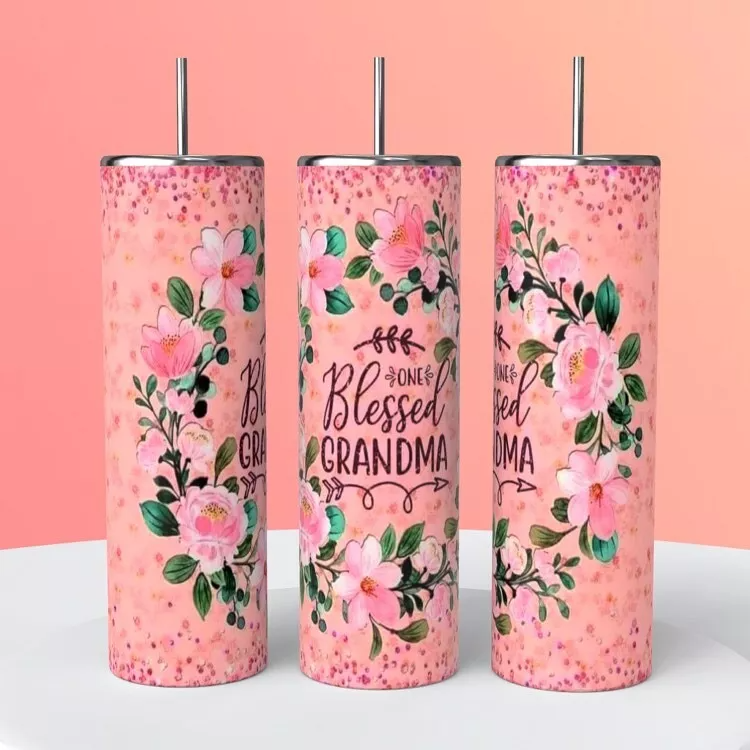 One Blessed Grandma Pink Sublimated On A 20 Ounce Tumbler Insulated Coffee Cup