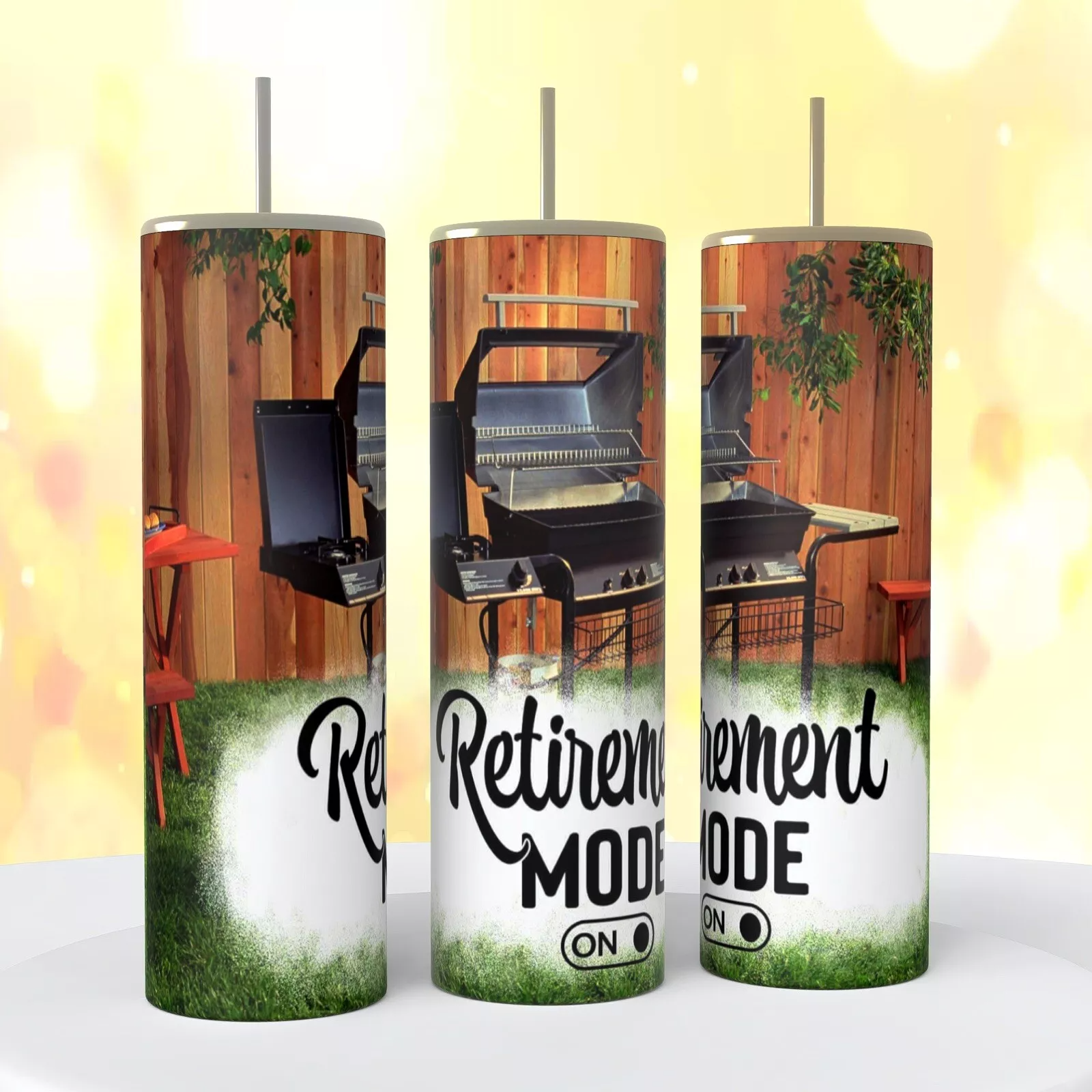 Retirement Mode Grill Cookout On A 20 Ounce Tumbler Insulated Coffee Cup