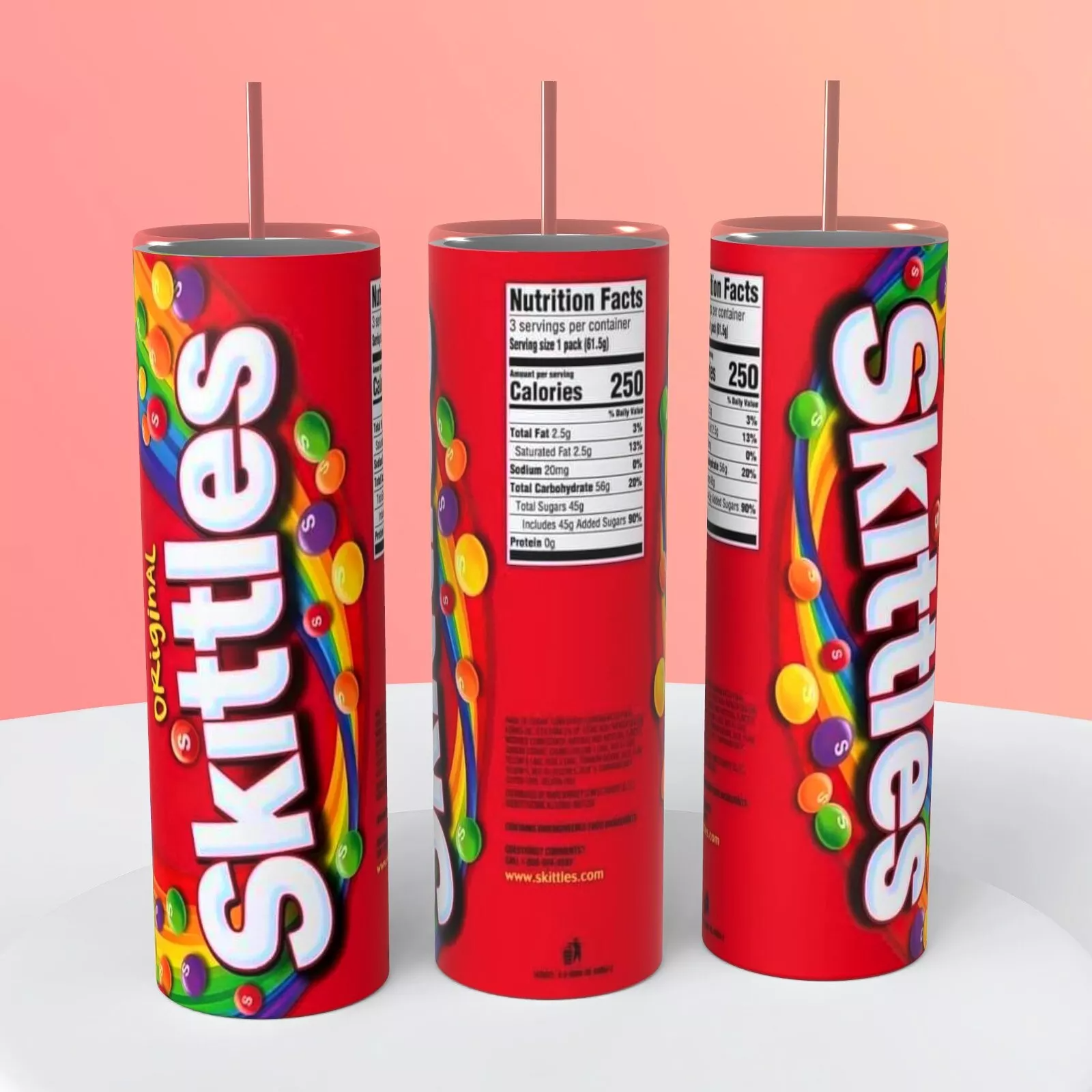 Skittles Candy Taste The Rainbow On A 20 Ounce Tumbler Insulated Coffee Cup