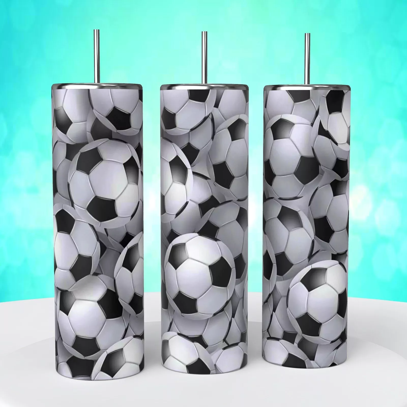 Soccer Balls Sports 20 Oz Tumbler Coffee Cup Sublimated Gift