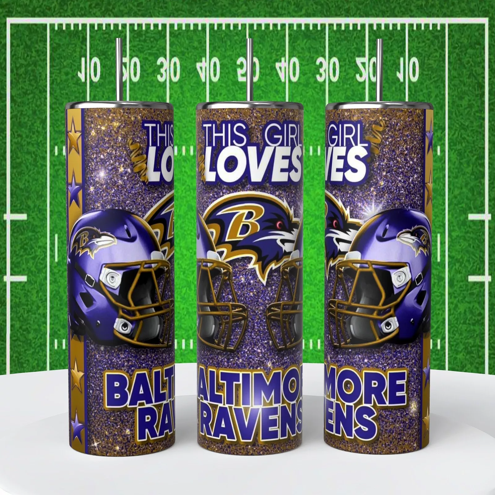 This Girl Loves Ravens Football 20 Oz Tumbler Coffee Cup Sublimated