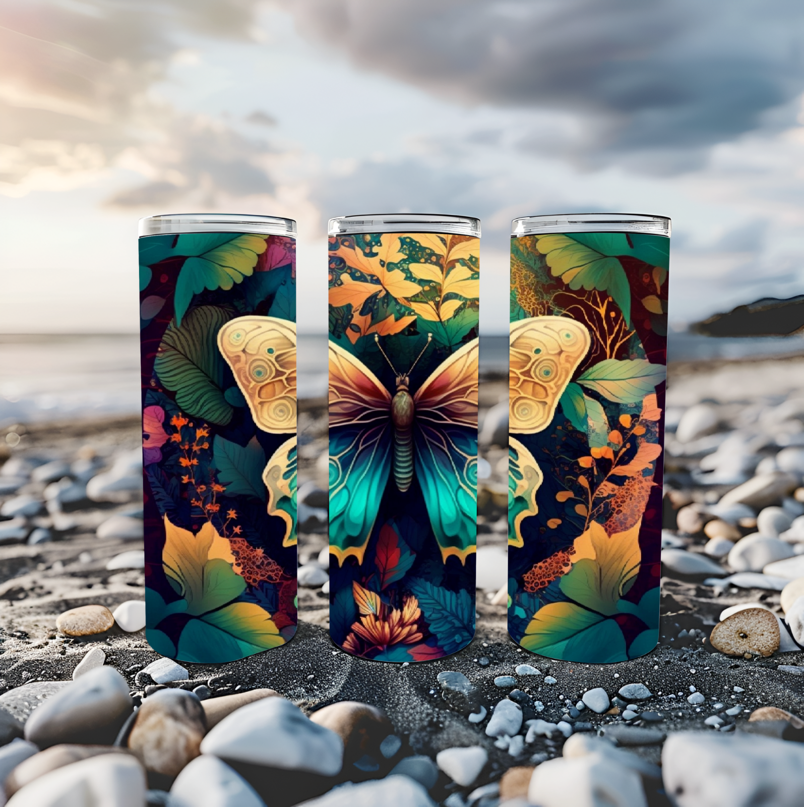 Tumbler 20oz Stainless Steel - Butterfly