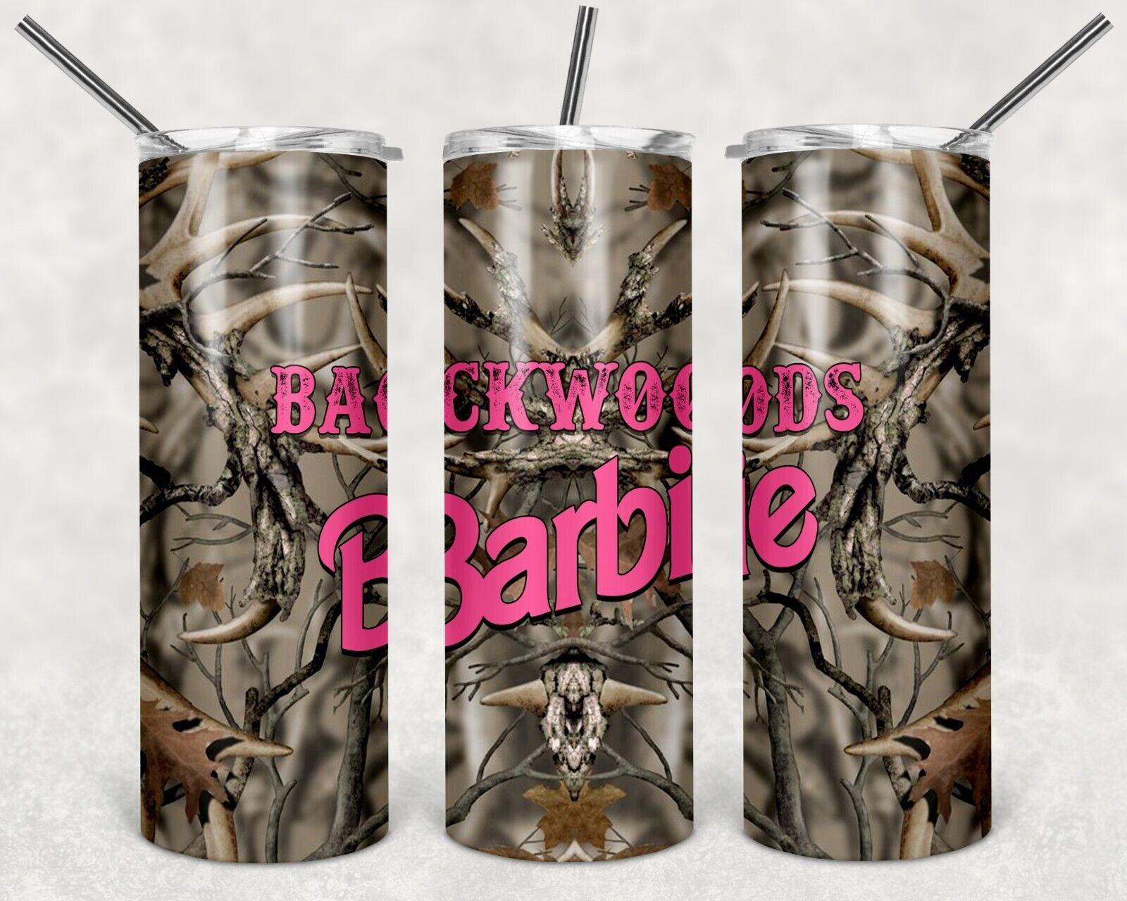 Tumbler 20oz With Lid - Backwoods Barbie Camo