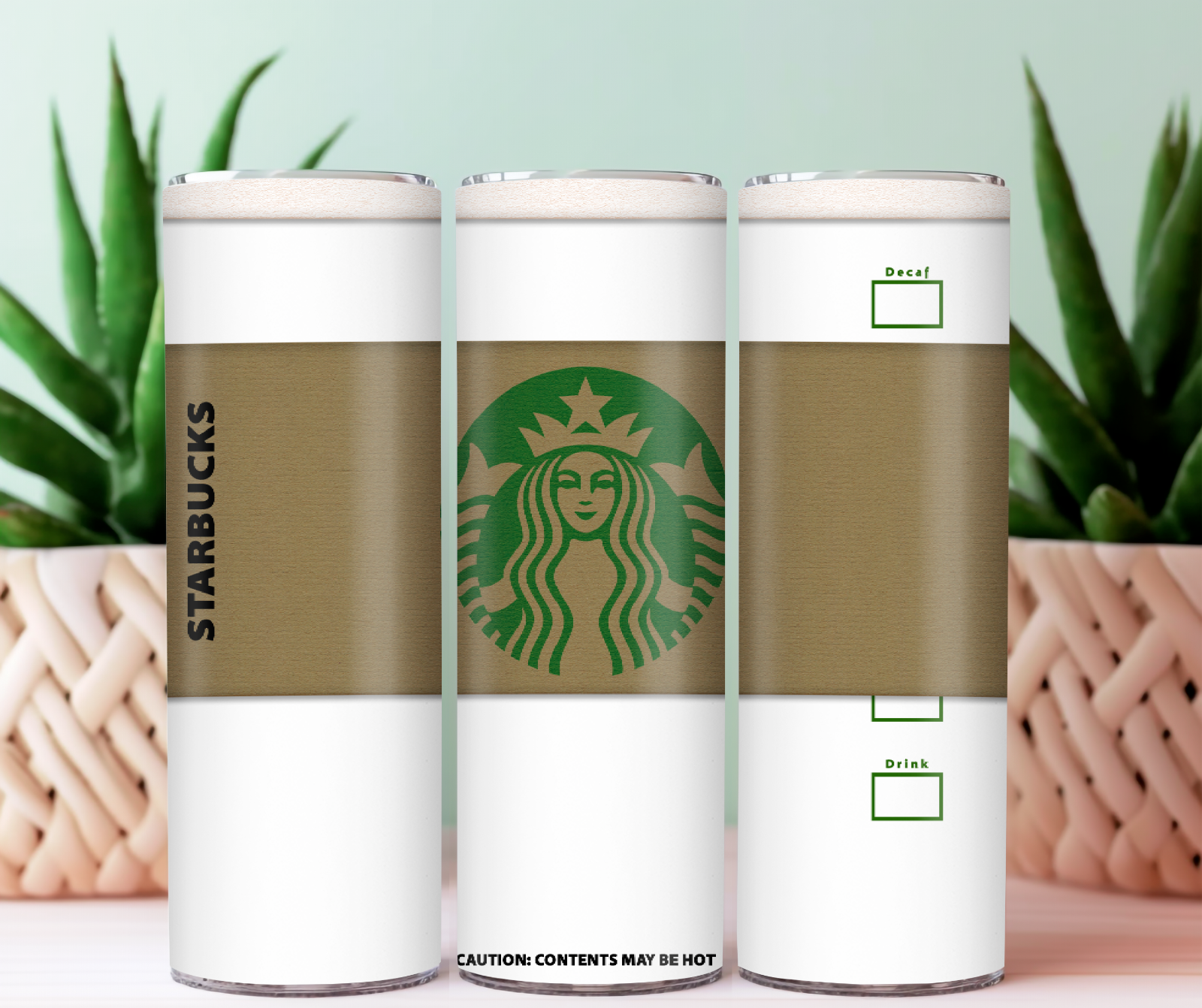 Tumbler Skinny 20oz - With Lid - Starbucks Coffee Cup Look A Like