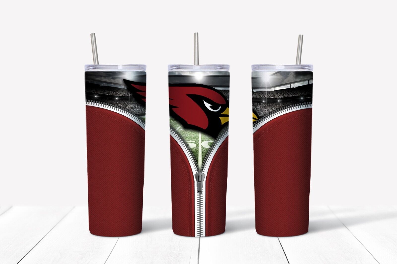 Tumbler Skinny 20oz - With Lid - Zipper Arizona Cardinals - Nfl