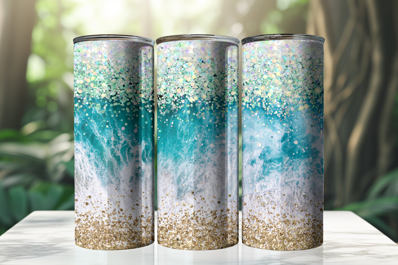 Tumbler Skinny 20oz With Lid - Beach