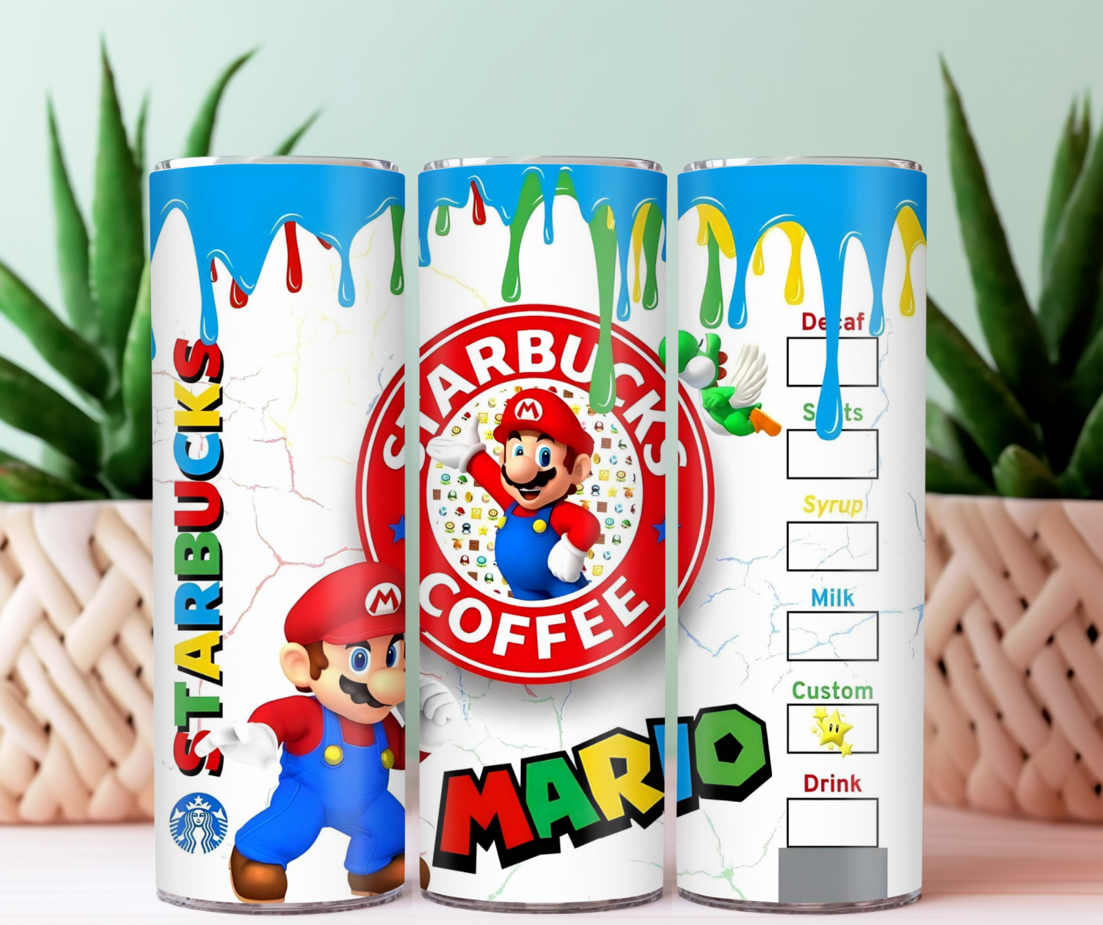 Tumbler Skinny 20oz With Lid - Super Mario Starbucks Coffee