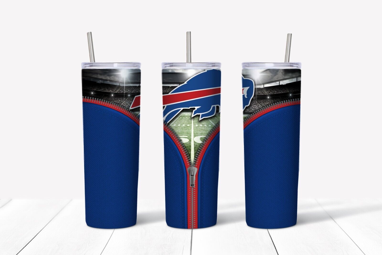 Tumbler Skinny 20oz With Lid - Zipper Buffalo Bills - Nfl