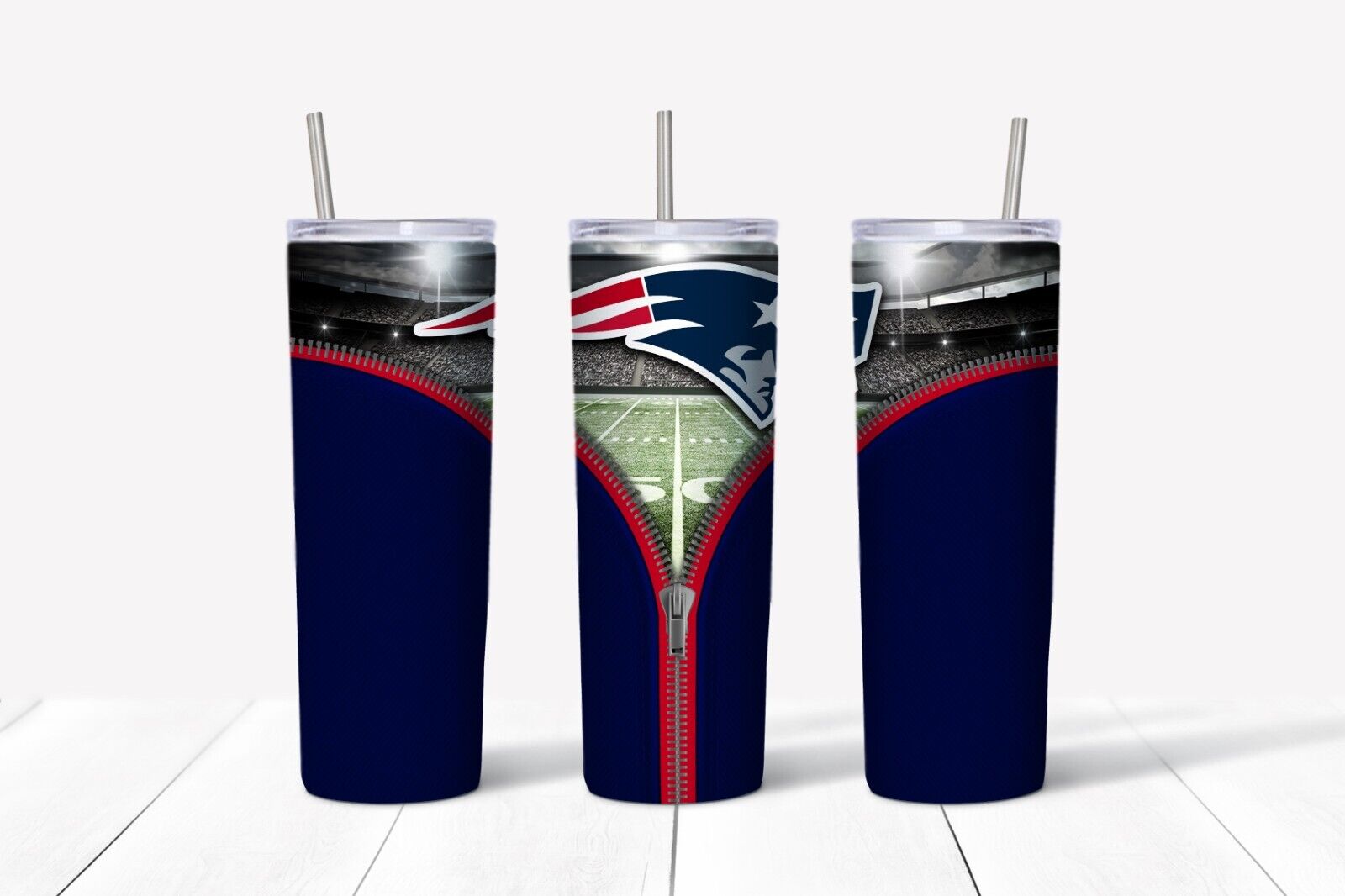 Tumbler Skinny 20oz With Lid - Zipper New England Patriots - Nfl