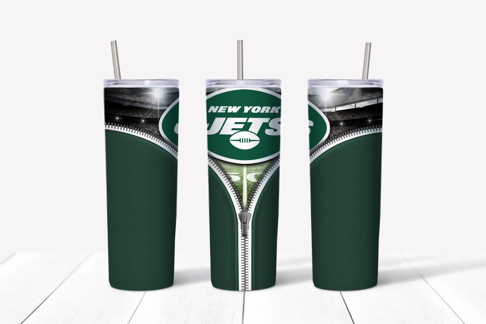 Tumbler Skinny 20oz With Lid - Zipper New York Jets - Nfl