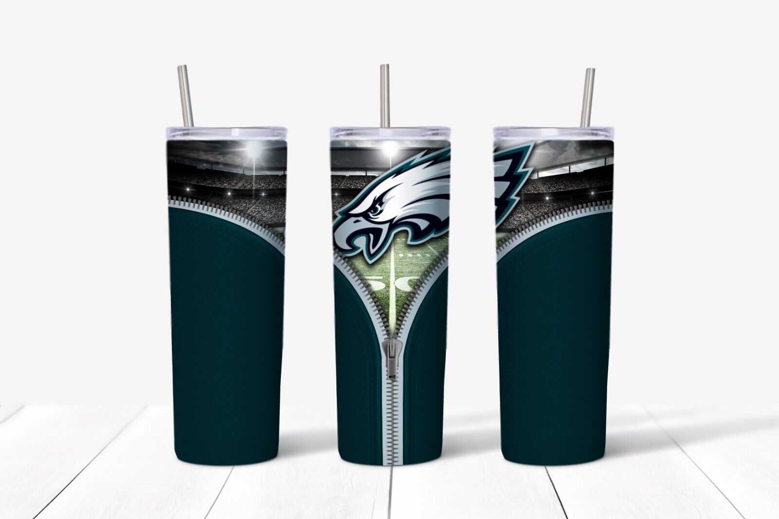 Tumbler Skinny 20oz With Lid - Zipper Philadelphia Eagles - Nfl