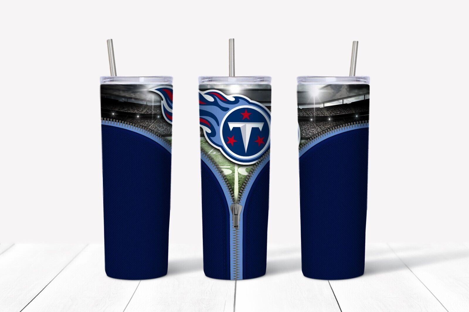 Tumbler Skinny 20oz With Lid - Zipper Tennessee Titans - Nfl