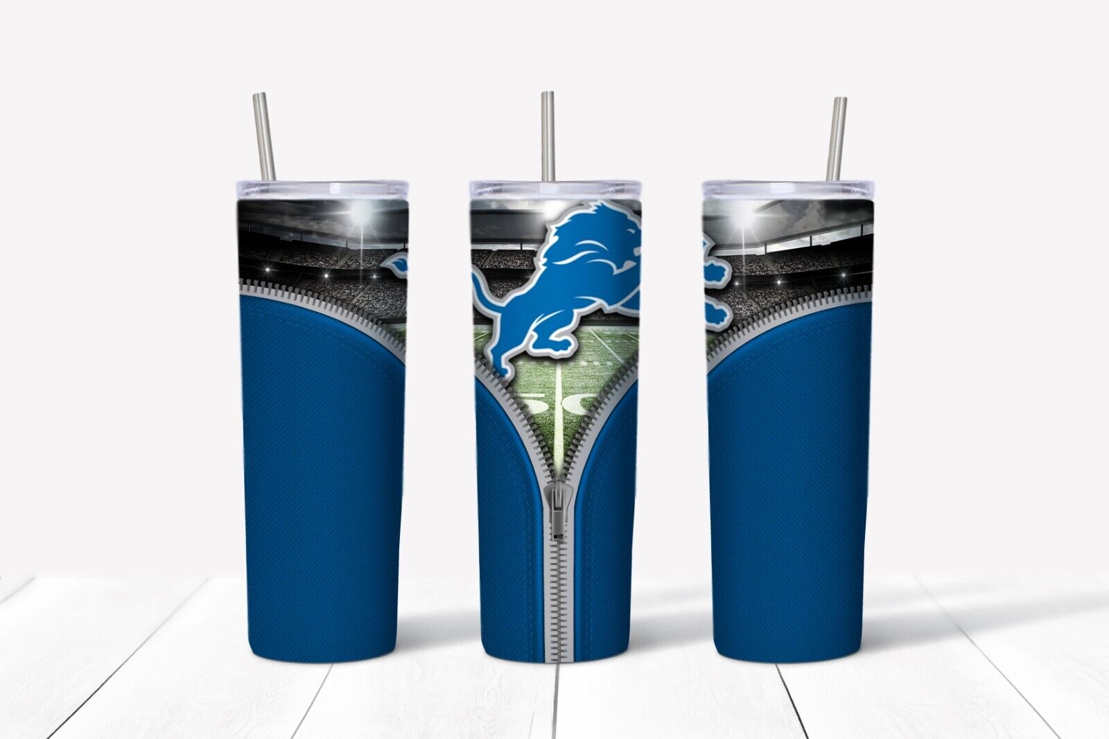 Tumbler Skinny 20oz With Lid -zipper Detroit Lions - Nfl