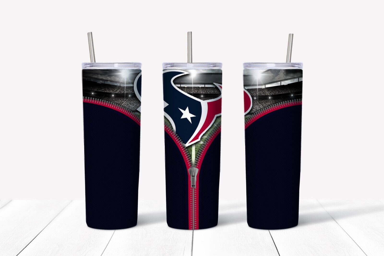 Tumbler Skinny 20oz With Lid -zipper Houston Texans - Nfl