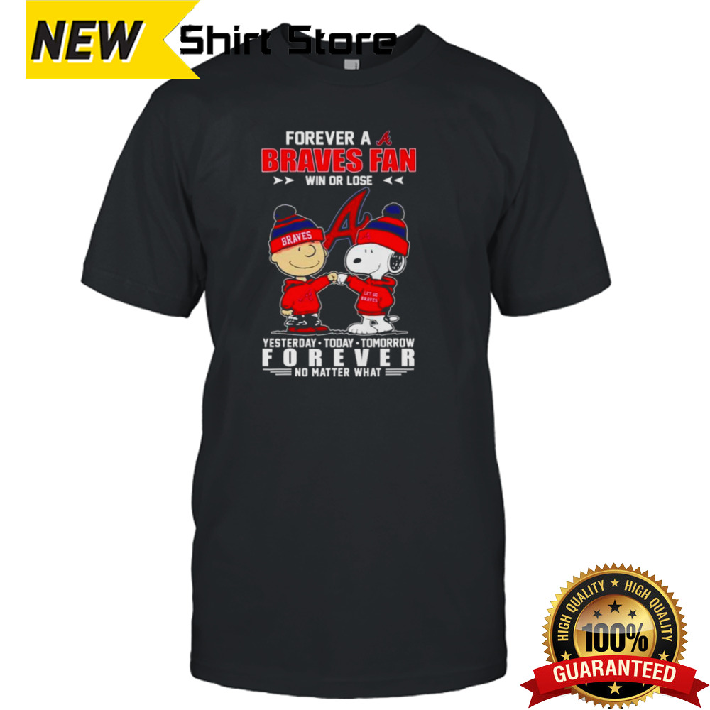 Charlie Brown and Snoopy forever a Braves fan win or lose shirt