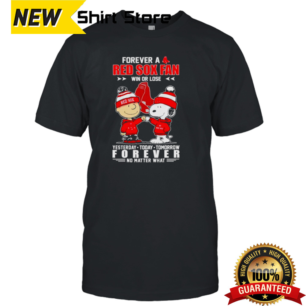 Charlie Brown and Snoopy forever a Red Sox fan win or lose shirt