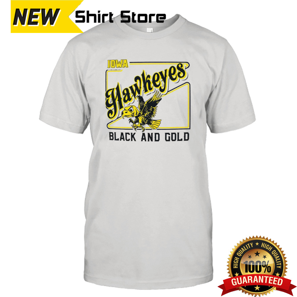 Iowa Hawkeyes black and gold shirt