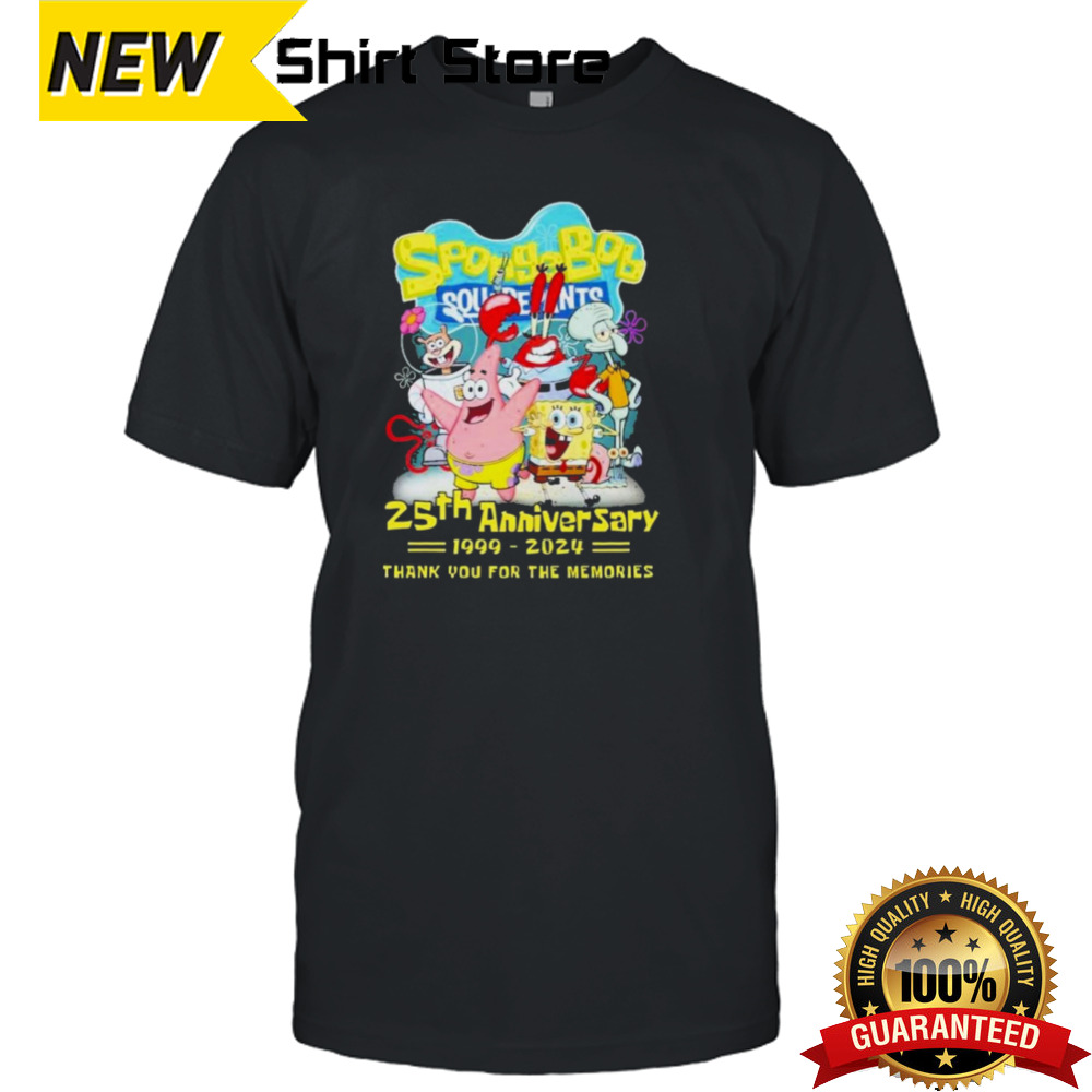 SpongeBob SquarePants 25th Anniversary 1999-2024 Thank You For The Memories T-Shirt