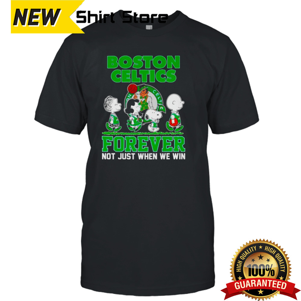 The Peanuts abbey road x Boston Celtics forever not just when we win shirt