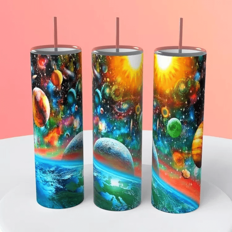 Astronomy Planets Galaxy Moon Sun 20 Oz Sublimated Tumbler Coffee Cup Insulated