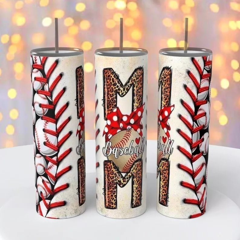 Baseball Mom 20 Oz Sublimated Tumbler Coffee Cup Insulated Sports School