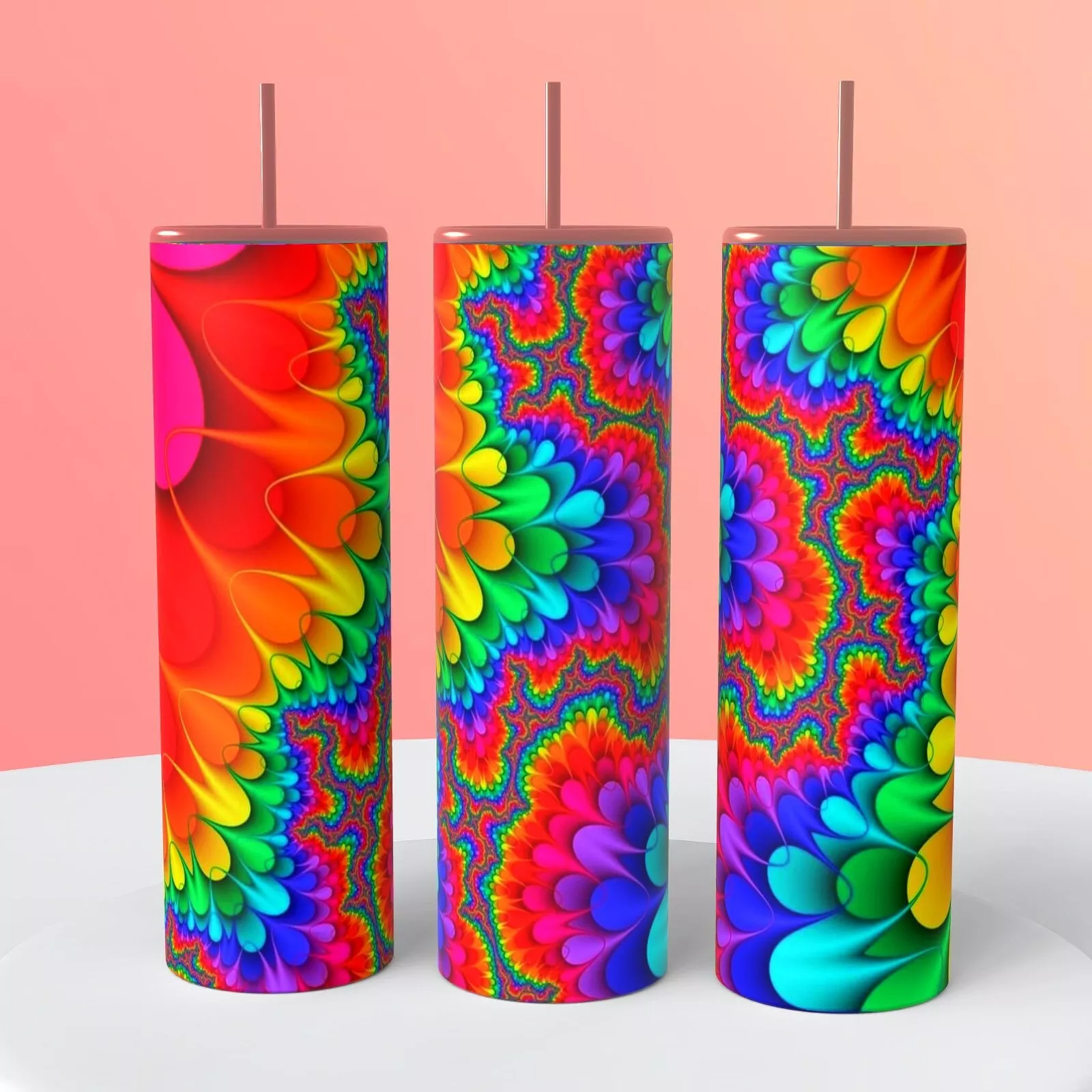 Beautiful Tie-dye Pattern 20 Ounce Sublimated Tumbler Insulated Coffee Cup