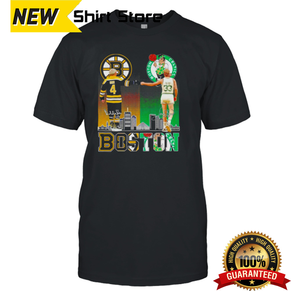 Boston Celtics Larry Bird Boston Bruins Bobby Orr The Legends Proud Fan Shirt