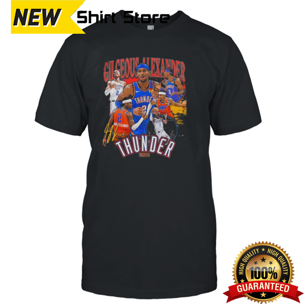 Jashai Gilgeous-alexander Oklahoma City Thunder Stadium Essentials Player Crossroads Signature 2024 T-shirt