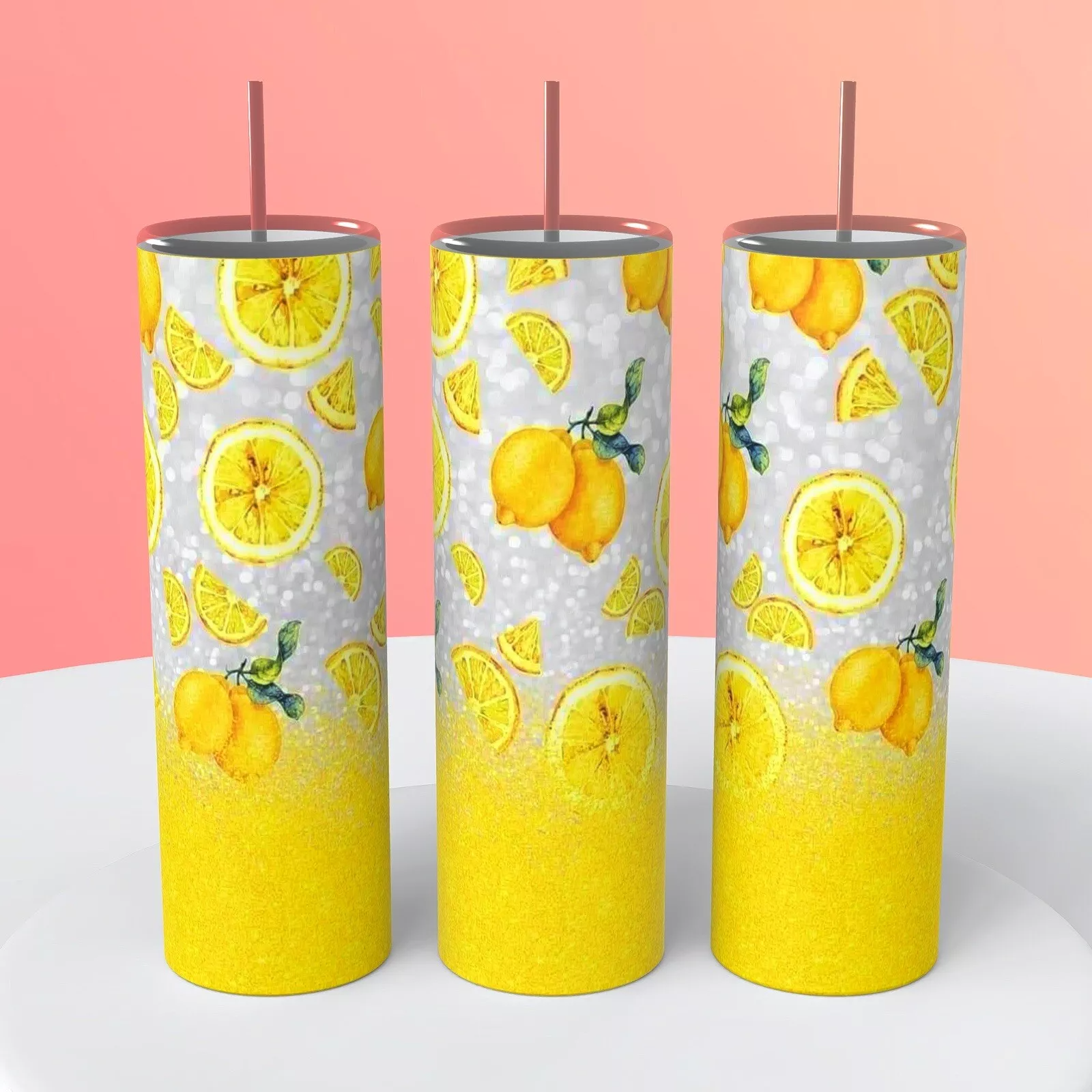 Lemons Lemonade Summer Beverage 20 Oz Tumbler Coffee Cup Sublimation