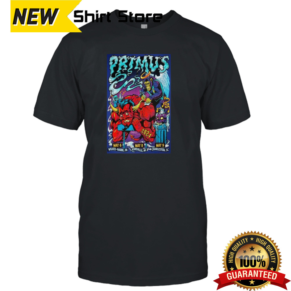 Primus May 9, 2024 Charleston Music Hall Charleston, Sc T-shirt