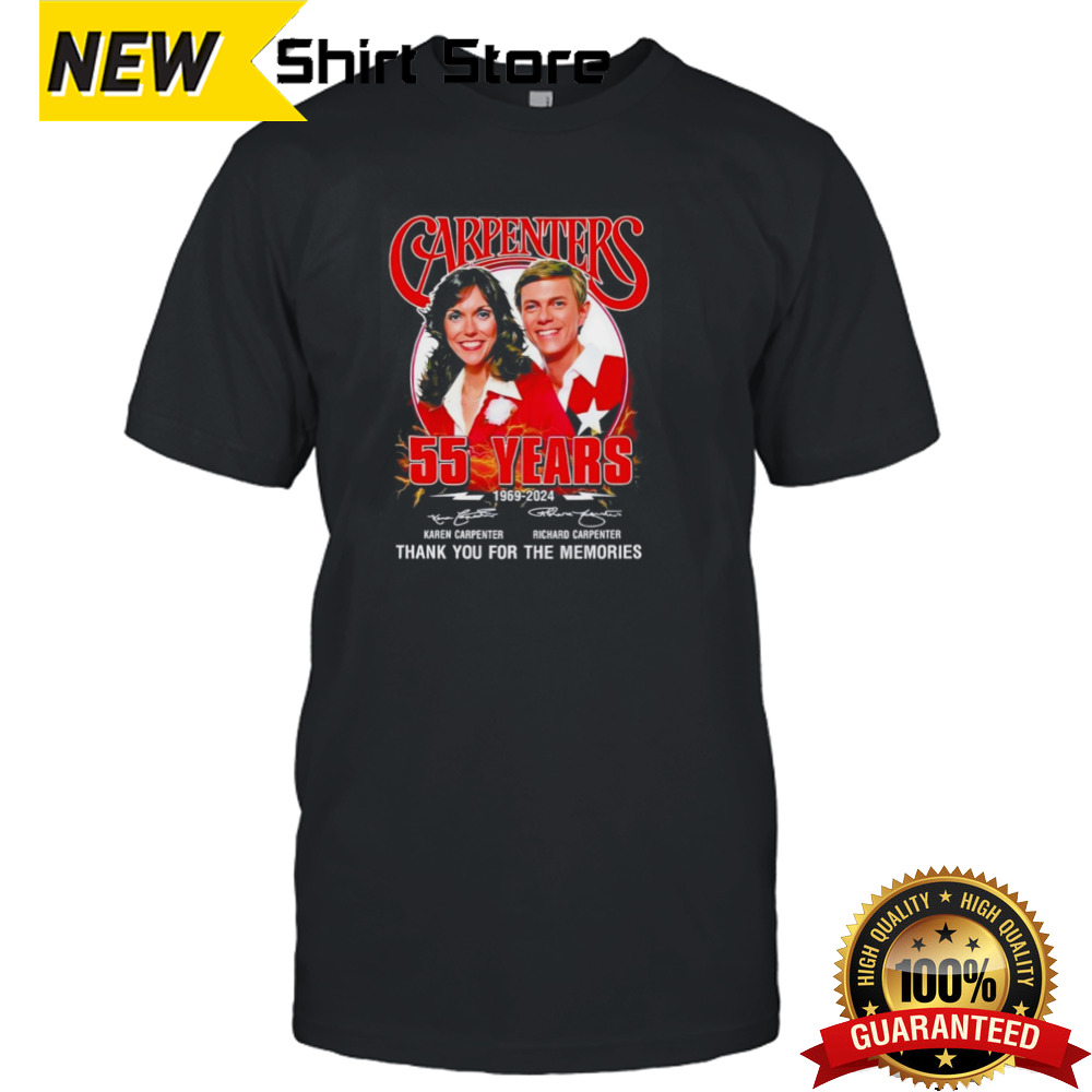 The Carpenters 55 Years 1969-2024 Thank You For The Memories Shirt