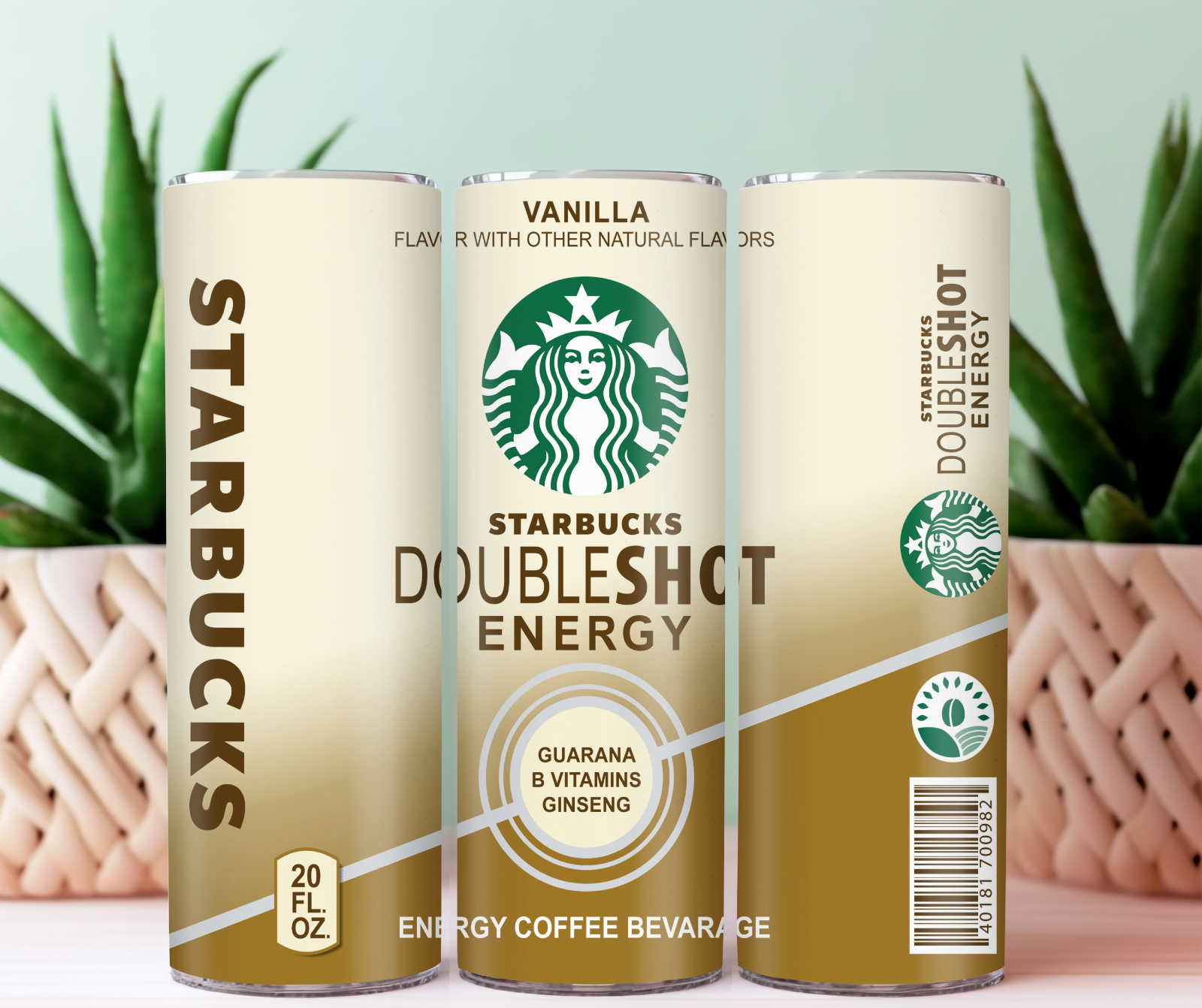 Tumbler Skinny 20oz - Starbucks Vanilla Double Shot Travel Cup