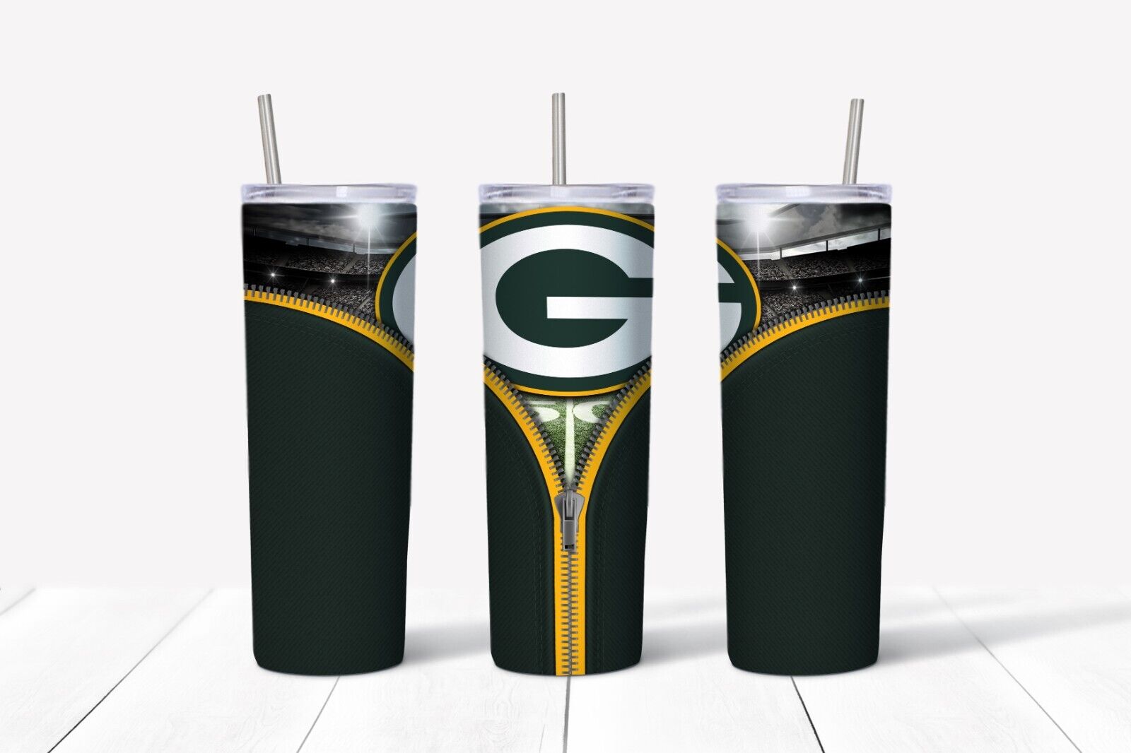 Tumbler Skinny 20oz With Lid - Zipper Green Bay Packers - Nfl